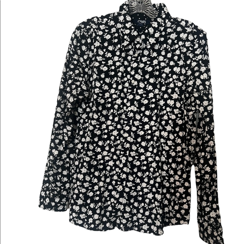 Chaps No Iron Button Down Blouse